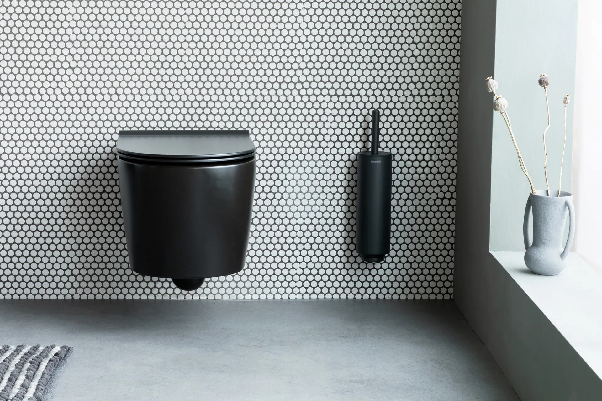 MindSet Toilettenbürste mit Halter, Mineral Infinite Grey, silicone Brabantia