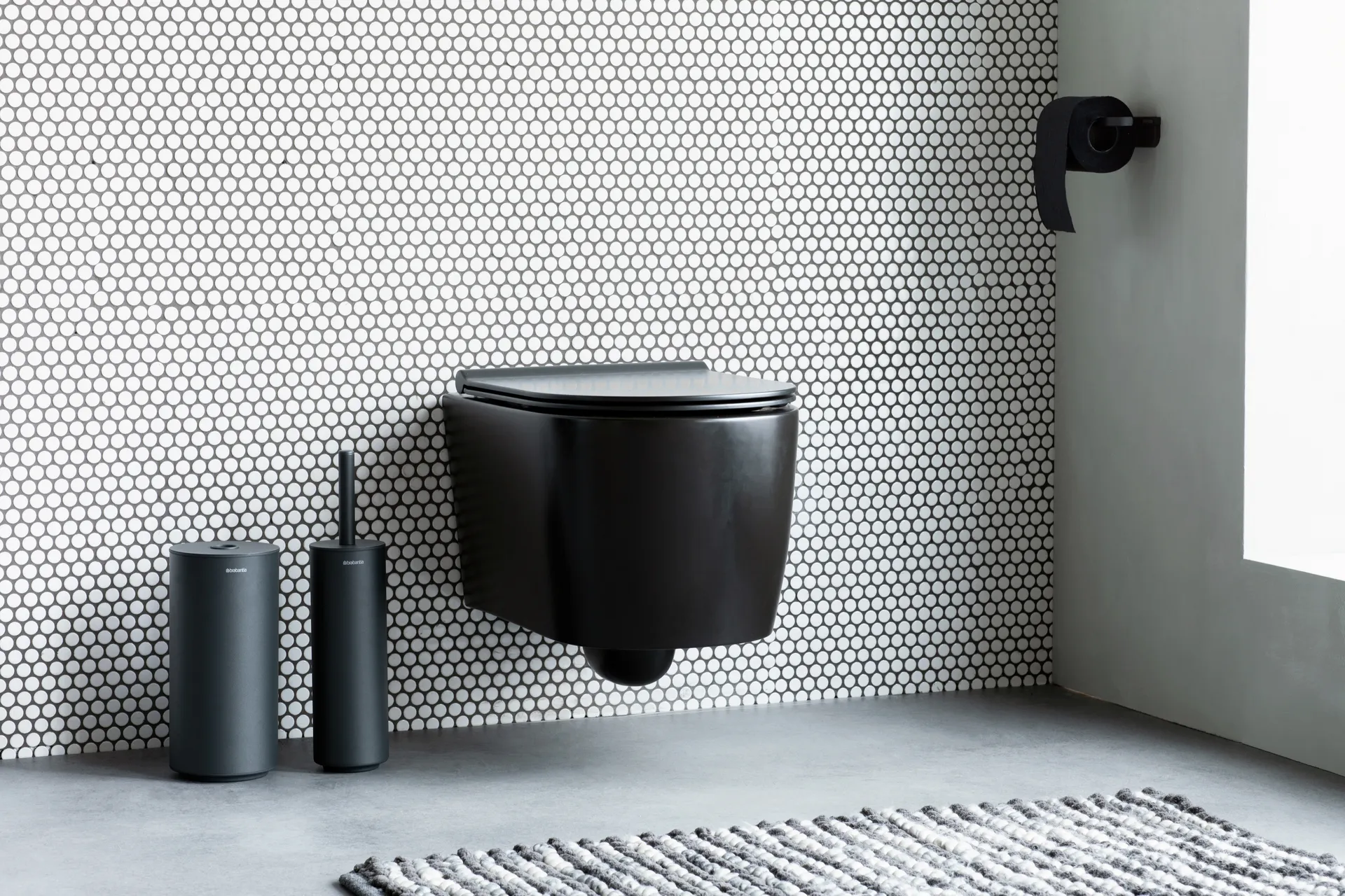 MindSet Toilettenbürste mit Halter, Mineral Infinite Grey, silicone Brabantia