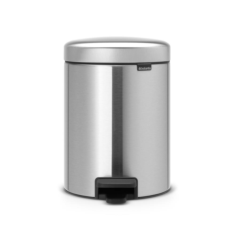 Brabantia New Icon Treteimer 5 Liter Matt steel | Skandinavisches Design | Treteimer | Silberfarben