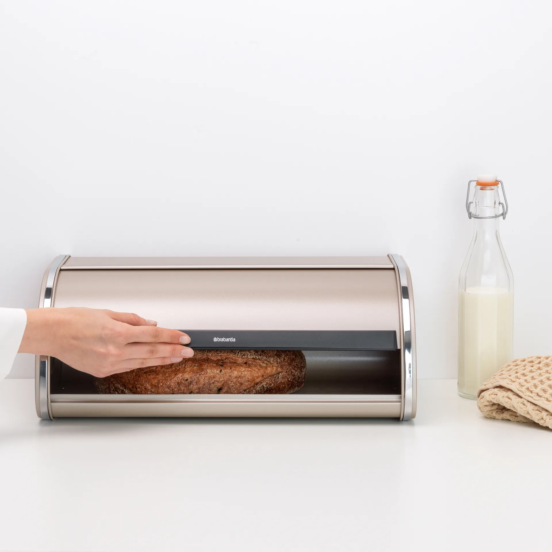 Roll Top Brotkasten medium, Metallic Gold Brabantia