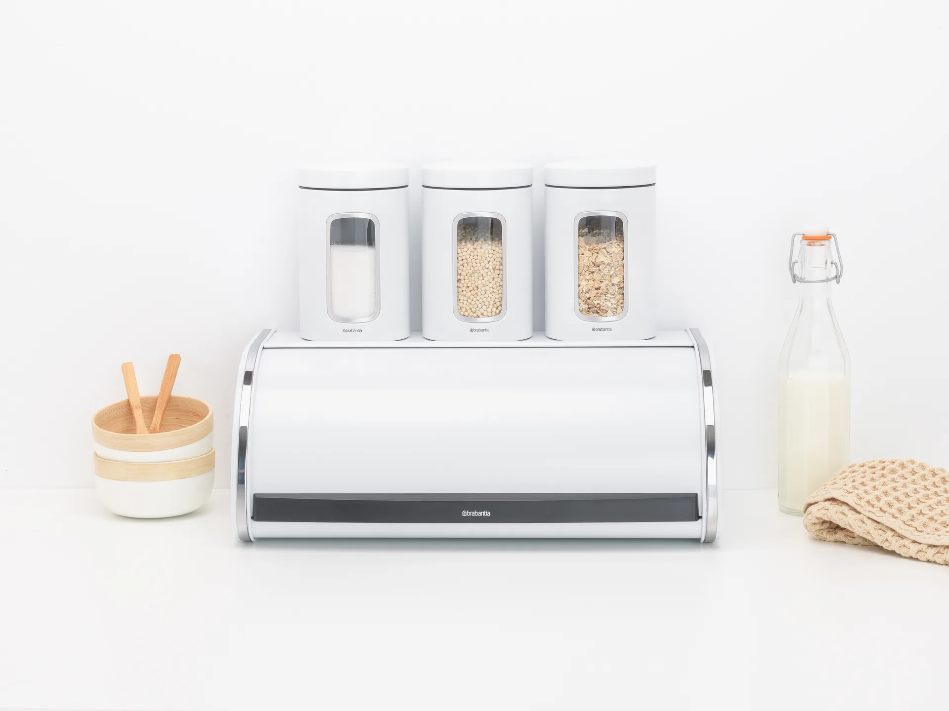 Roll Top Brotkasten medium, Weiß Brabantia