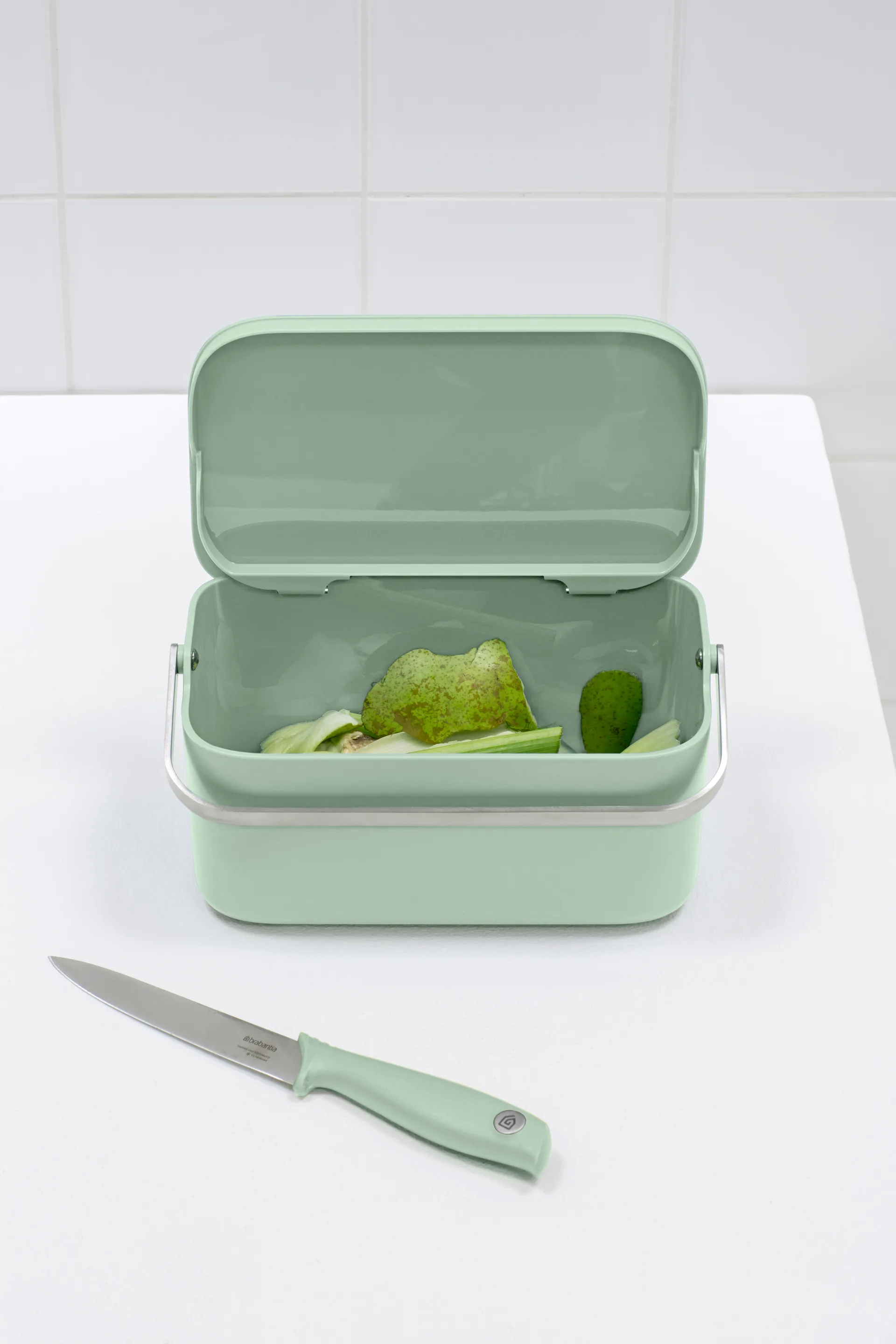 Sinkside Lebensmittelabfalleimer 13 x 22cm, Jade green Brabantia