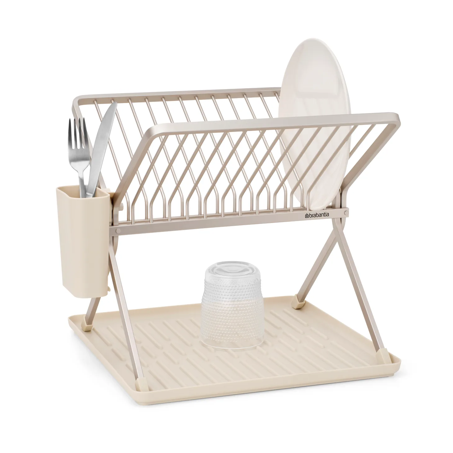 Sinkside zusammenklappbarer Geschirrkorb 37cm, Soft Beige Brabantia