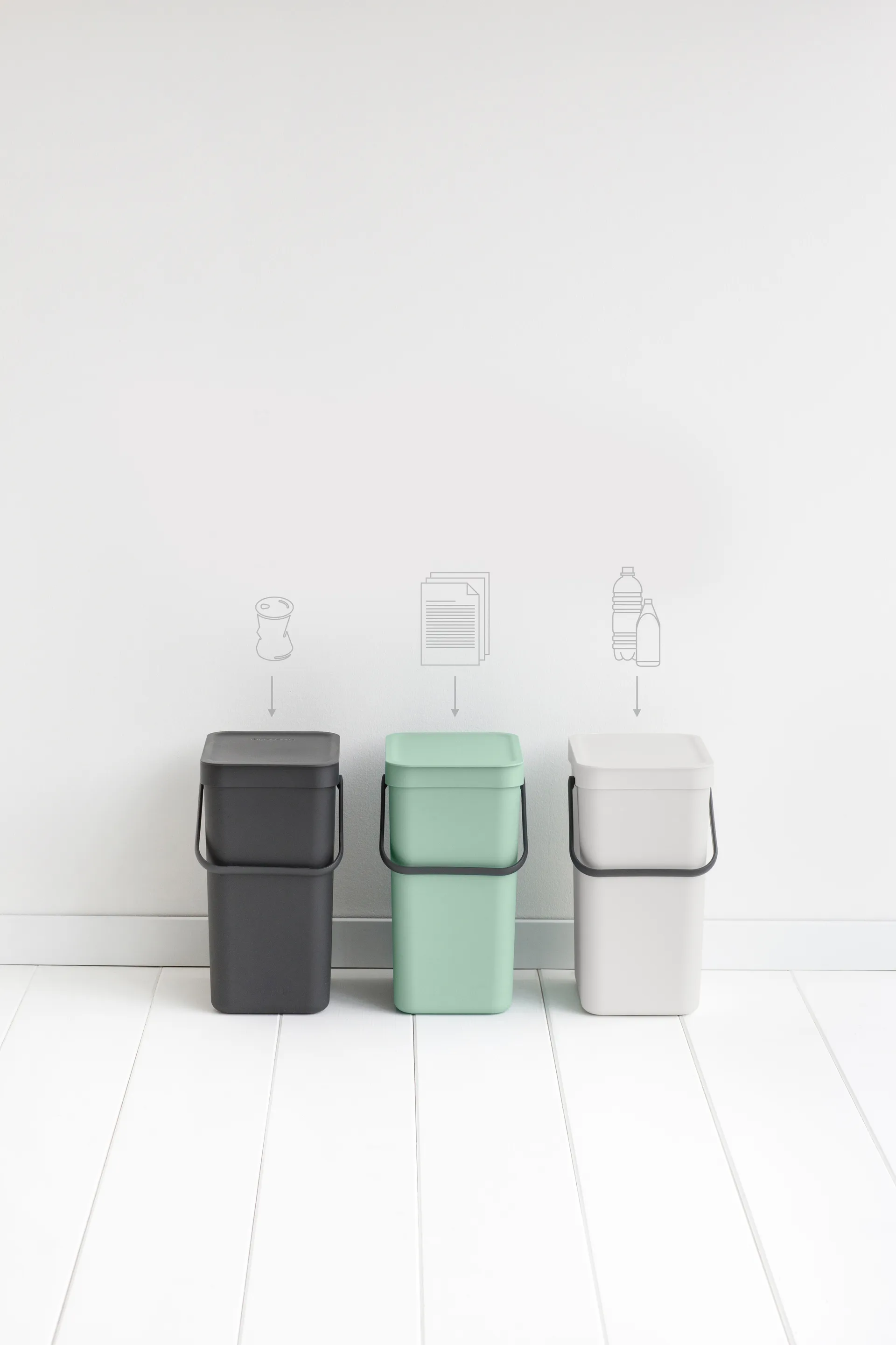 Sort & Go Abfalleimer 12 Liter, Jade green Brabantia
