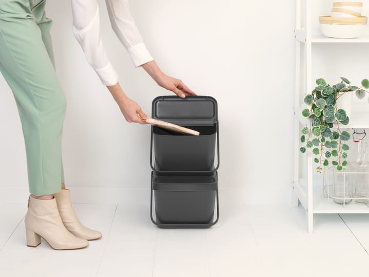 Sort & Go Stapelbarer Abfalleimer 20 l - Grau - Brabantia