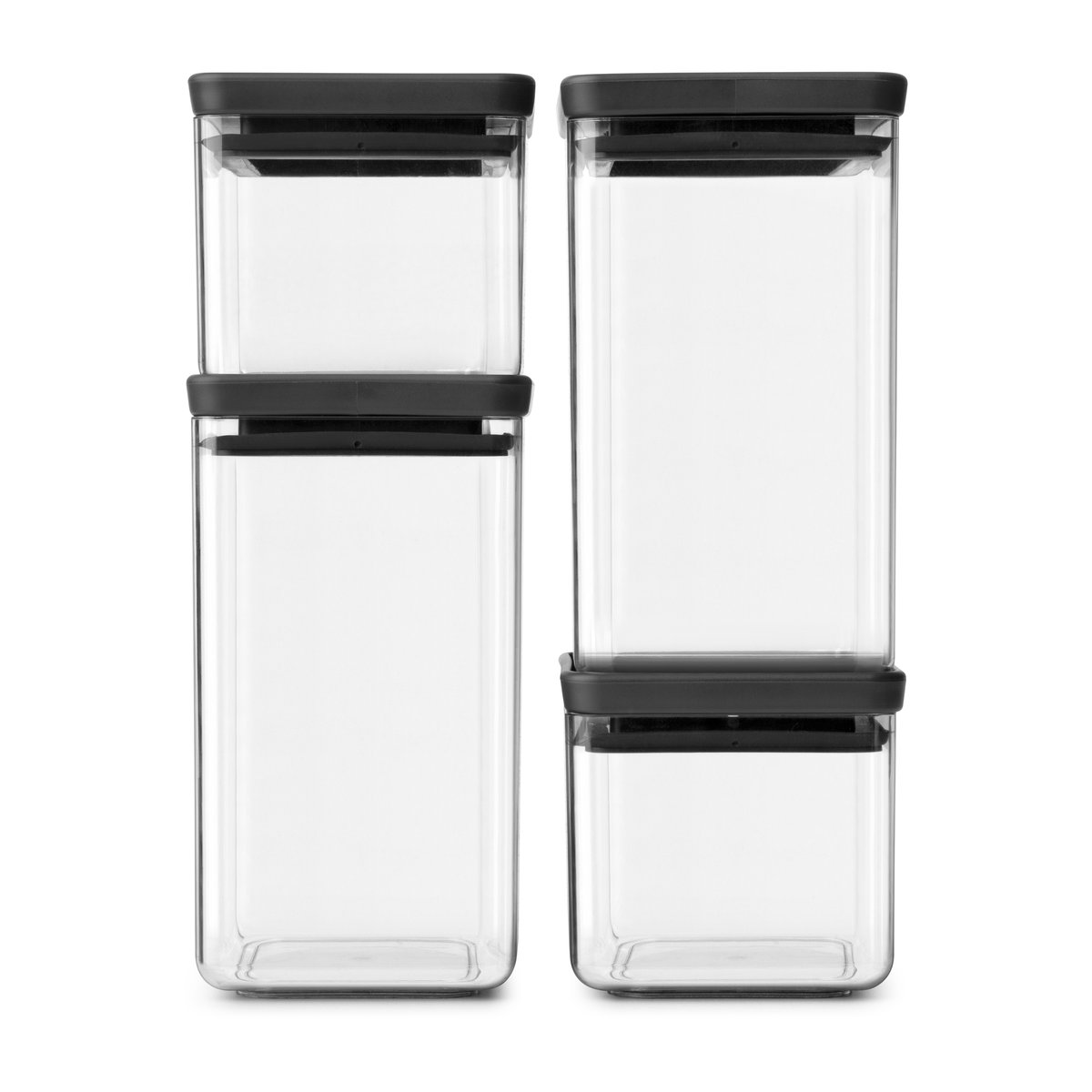 Brabantia TASTY+ quadratisches Verwahrungsdosen Set Dunkelgrau