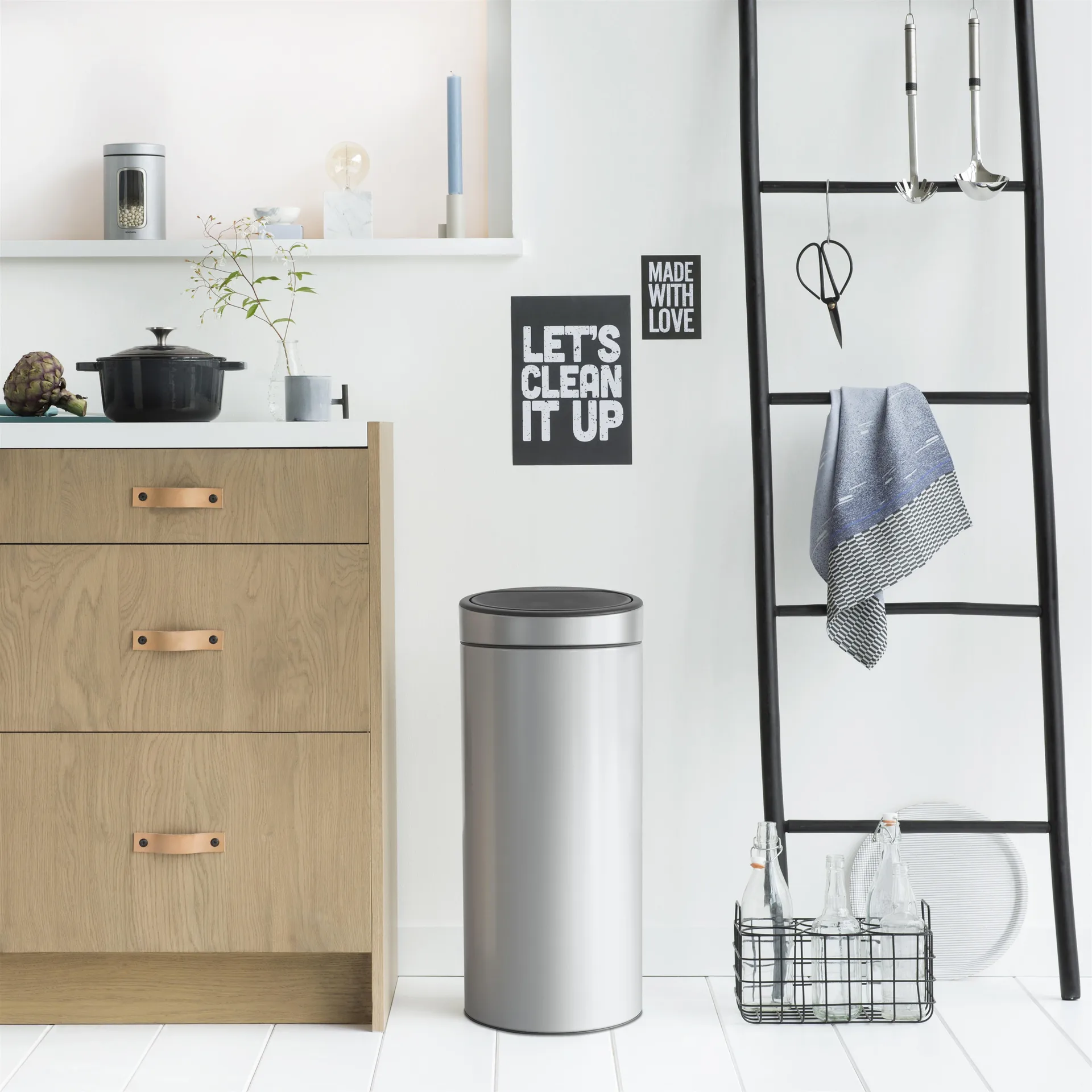Touch Bin Abfalleimer 30 Liter, Metallic grau Brabantia