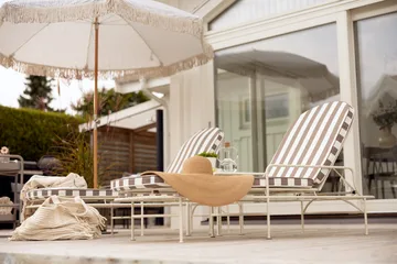 Arts Ruhebett 196x96 cm - Soft White-yellow stripes - Brafab