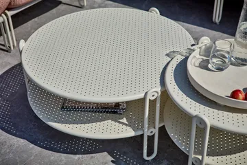 Blixt Couchtisch - Pearl white, Ø85 cm - Brafab