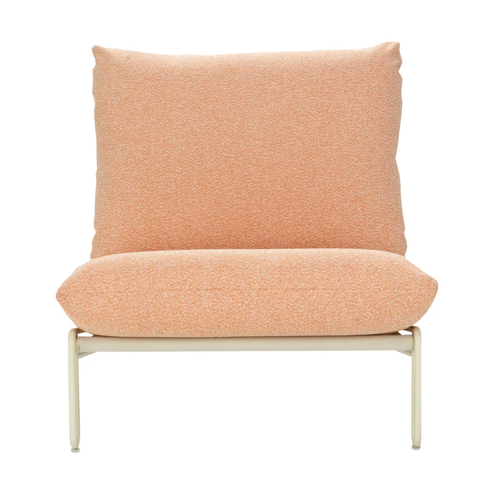 Blixt Loungesessel, Pearl white-teddy orange Brafab