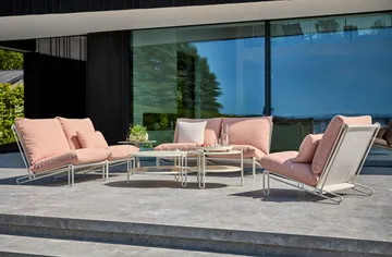 Blixt Loungesessel - Pearl white-teddy orange - Brafab