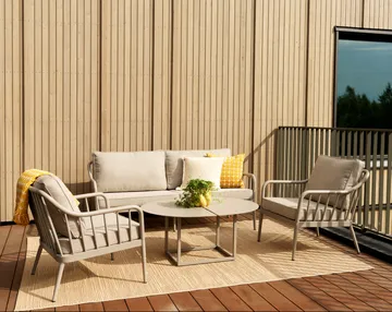 Coleville Sofa - Khaki-burlap beige, 3-Sitzer - Brafab