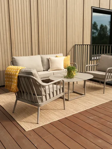 Coleville Sofa - Khaki-burlap beige, 3-Sitzer - Brafab