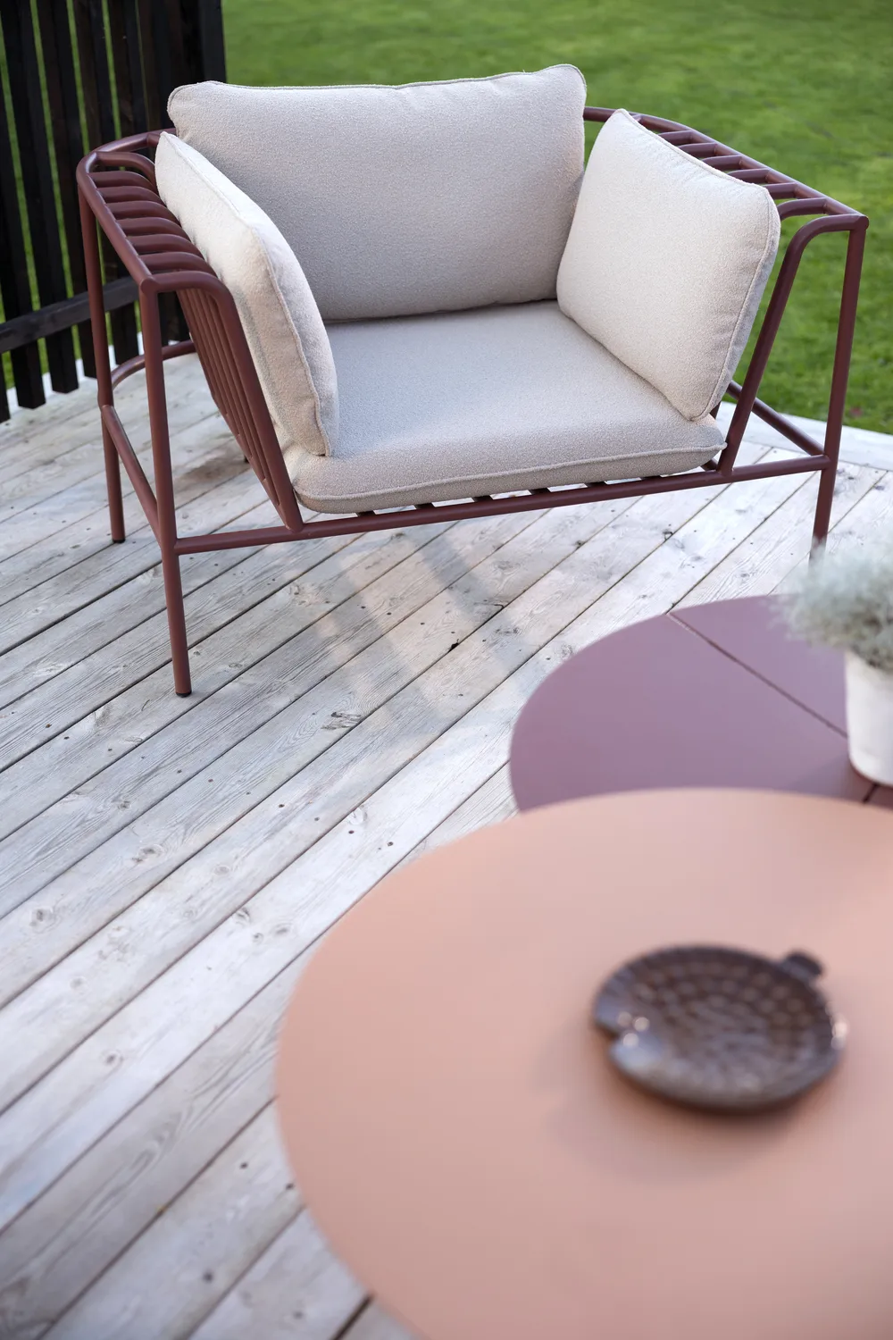 Collier Sessel, Zin red-teddy beige Brafab