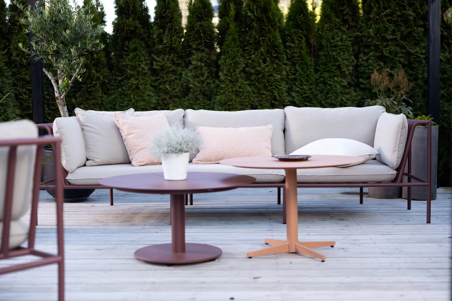 Collier Sofamodul, Zin red-teddy beige, Mittelteil Brafab