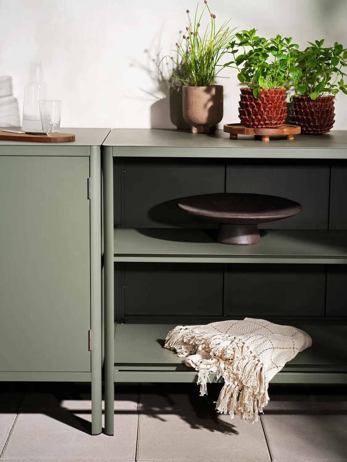 Kelia Außenküche Unterschrank, Nordic green, 121x91x64 cm Brafab