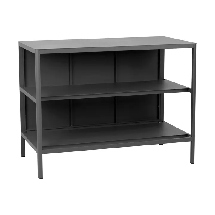 Kelia Outdoorküche Bank mit Regalen - Anthrazit, 121x91x64 cm - Brafab