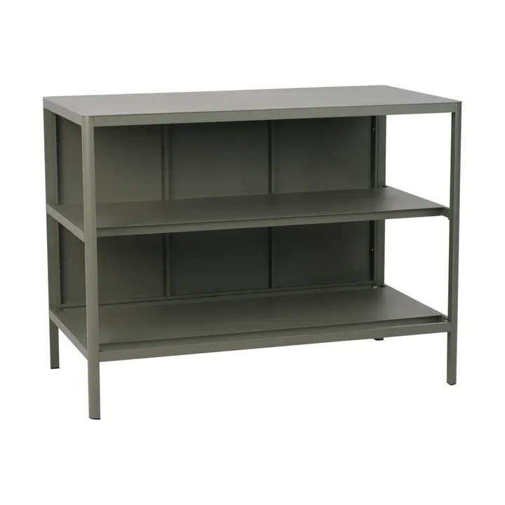 Kelia Outdoorküche Bank mit Regalen - Nordic green, 121x91x64 cm - Brafab