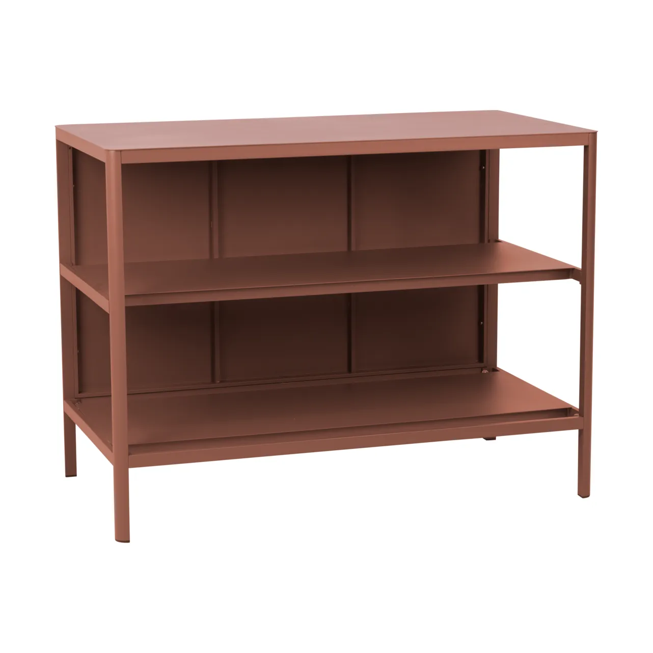 Kelia Outdoorküche Bank mit Regalen, Zin red, 121x91x64 cm Brafab