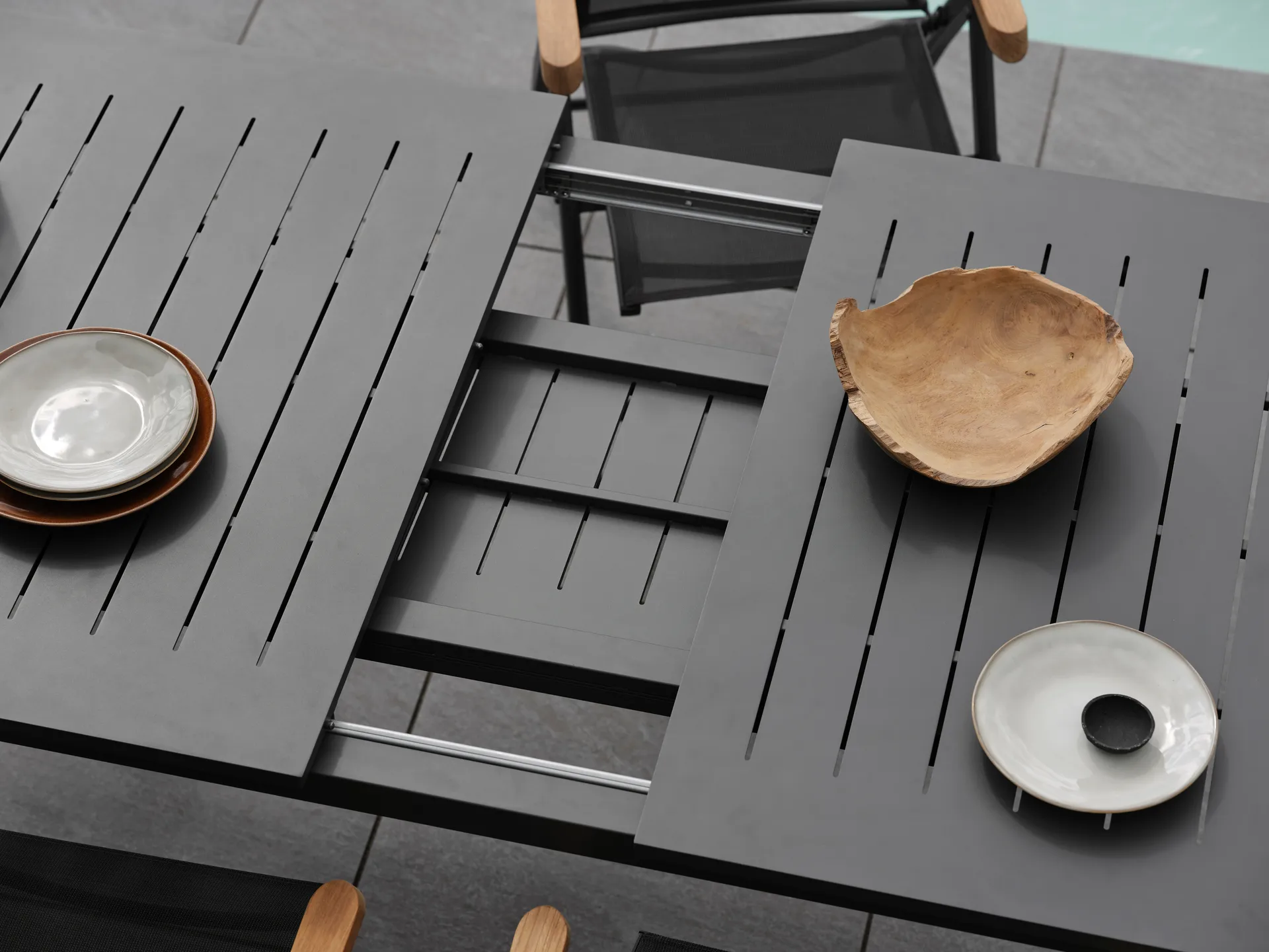 Lomma ausziehbarer Esstisch, Schwarz 194-312 cm Brafab