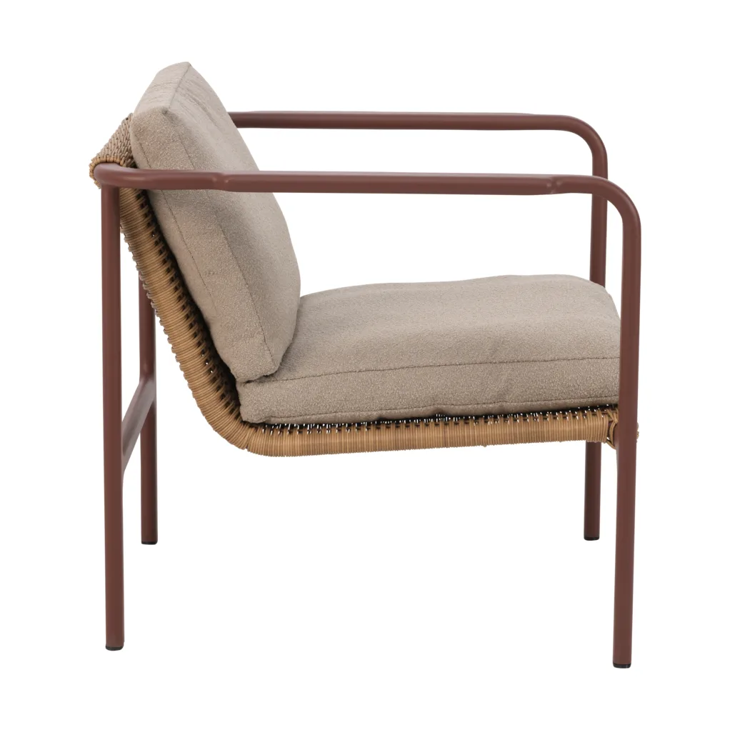 Motty Sessel, Zin red-teddy beige Brafab