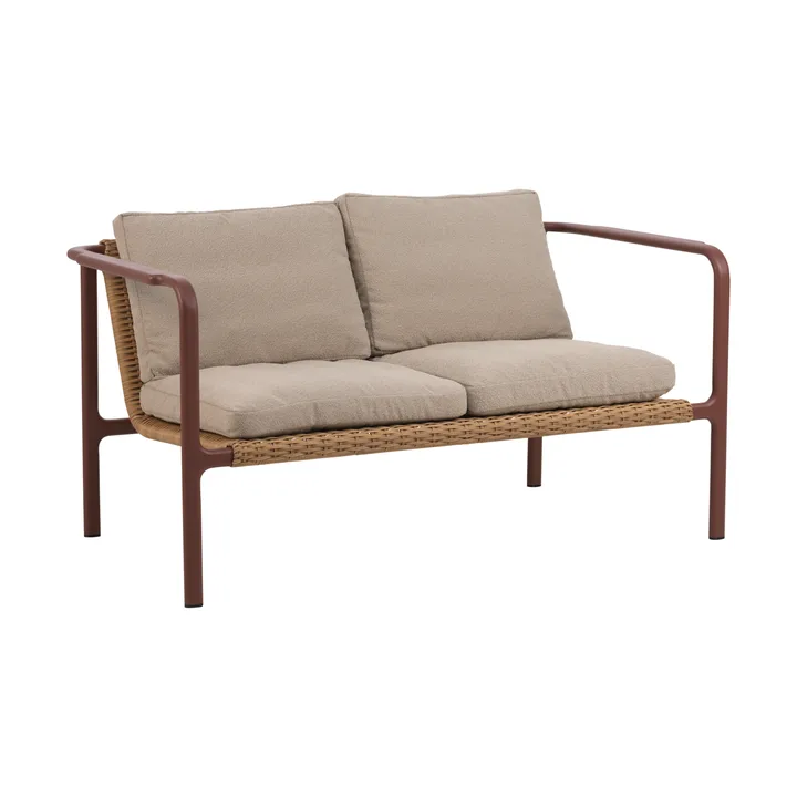 Motty Sofa - Zin red-teddy beige, 2-sitzig - Brafab
