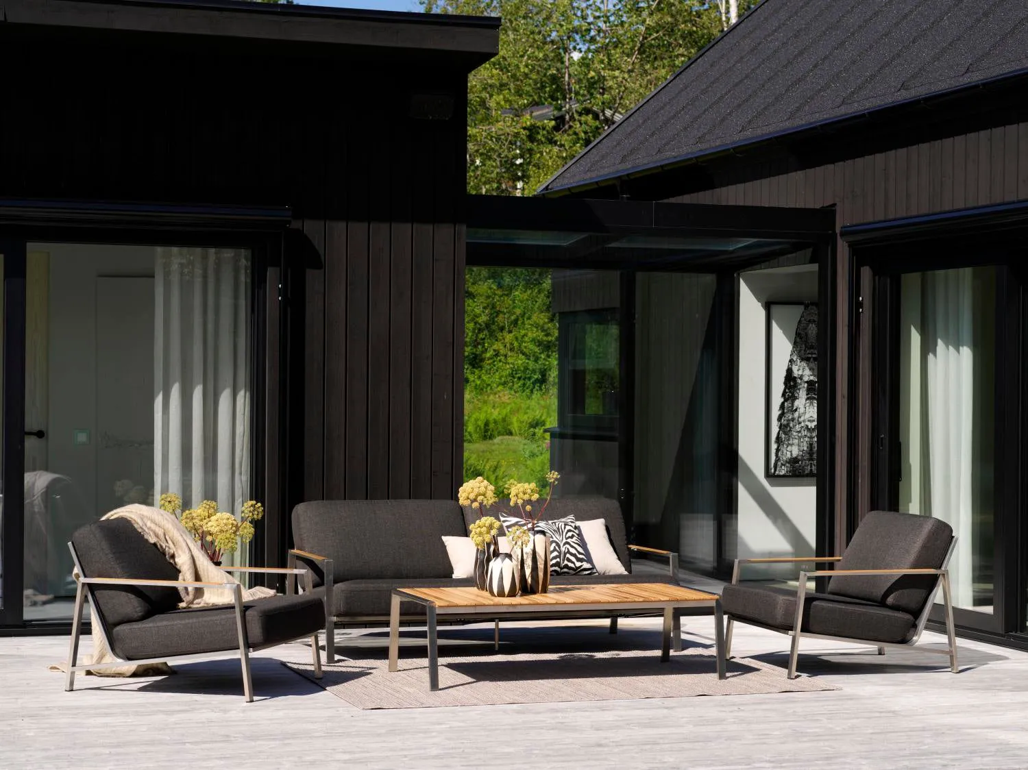 Naos Sessel, Edelstahl-nearly black Brafab