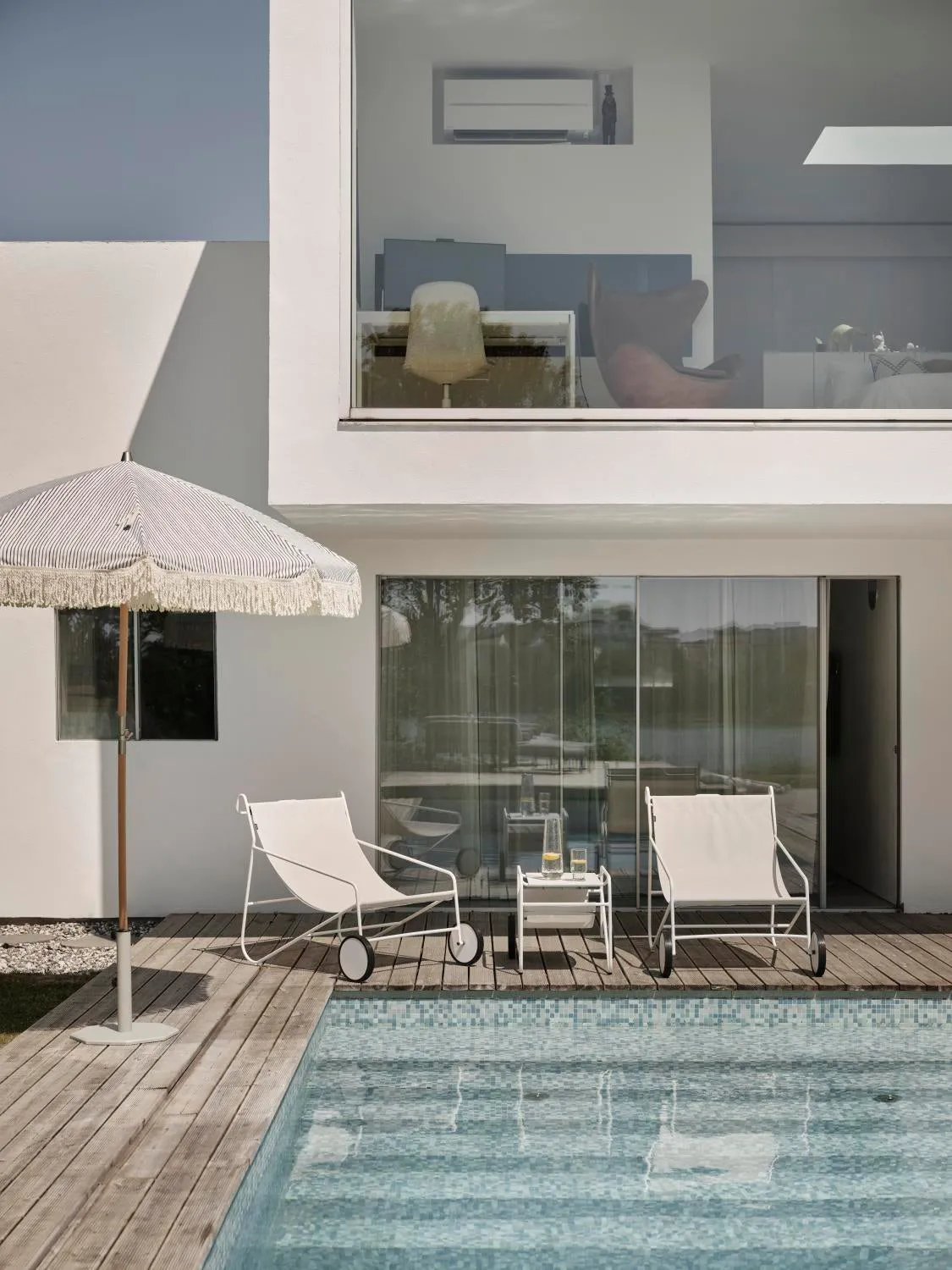 Poul Table Beistelltisch, White-off white, 72x44 cm Brafab