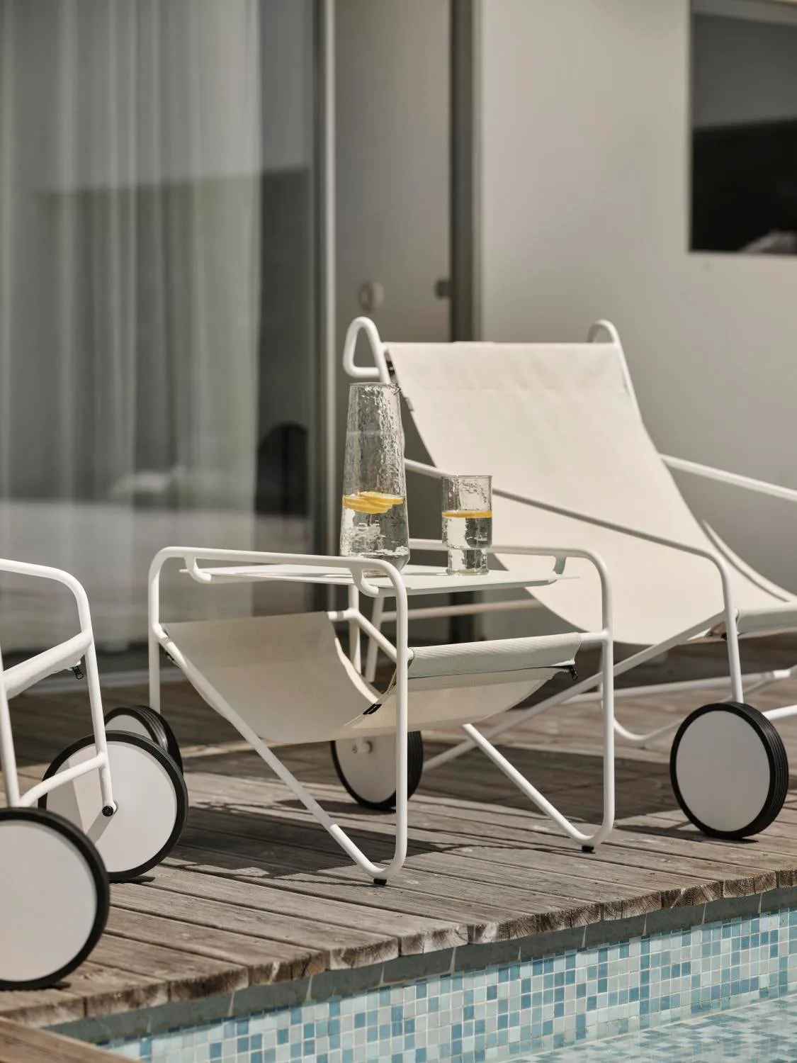 Poul Table Beistelltisch, White-off white, 72x44 cm Brafab