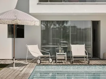 Poul Table Beistelltisch - White-off white, 72x44 cm - Brafab