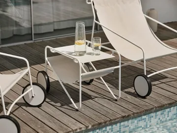 Poul Table Beistelltisch - White-off white, 72x44 cm - Brafab