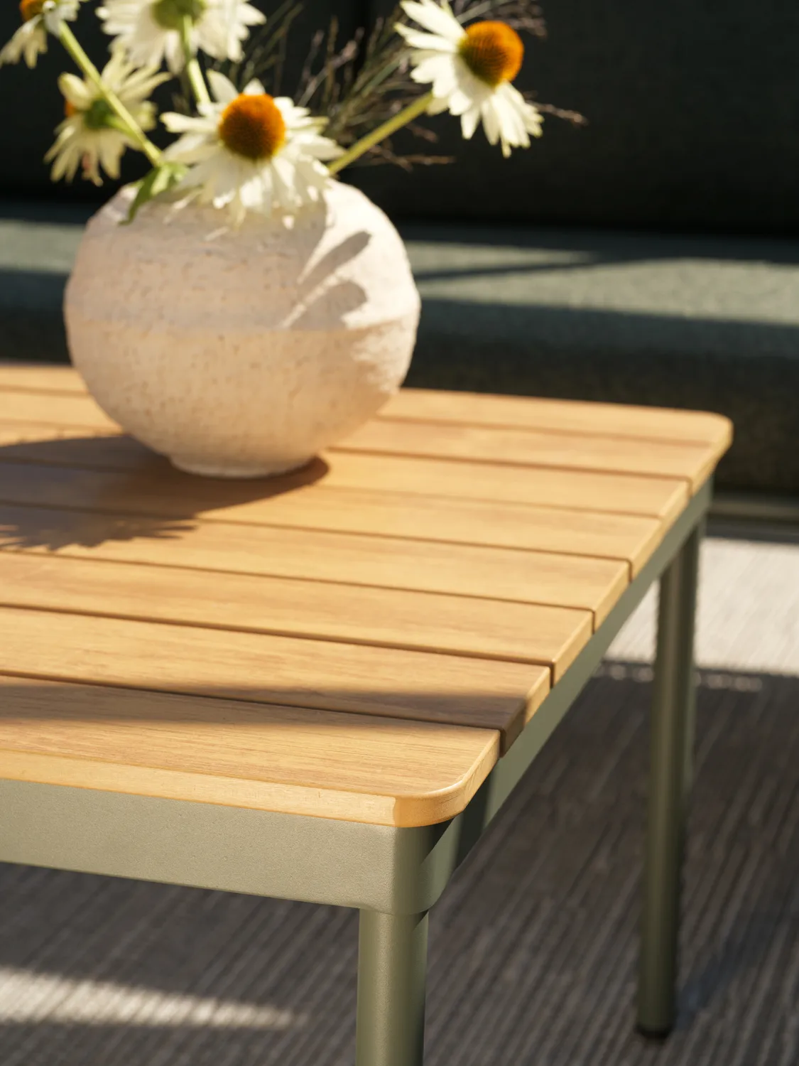 Reno Couchtisch, Nordic green-natural wood, 110x70 cm Brafab