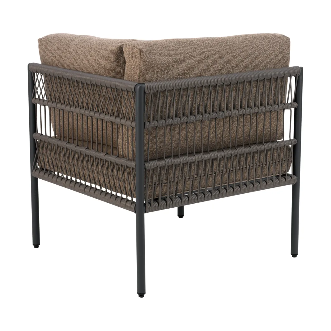 Reno Modulsofa, Schwarz-raw peanut, Ecke Brafab