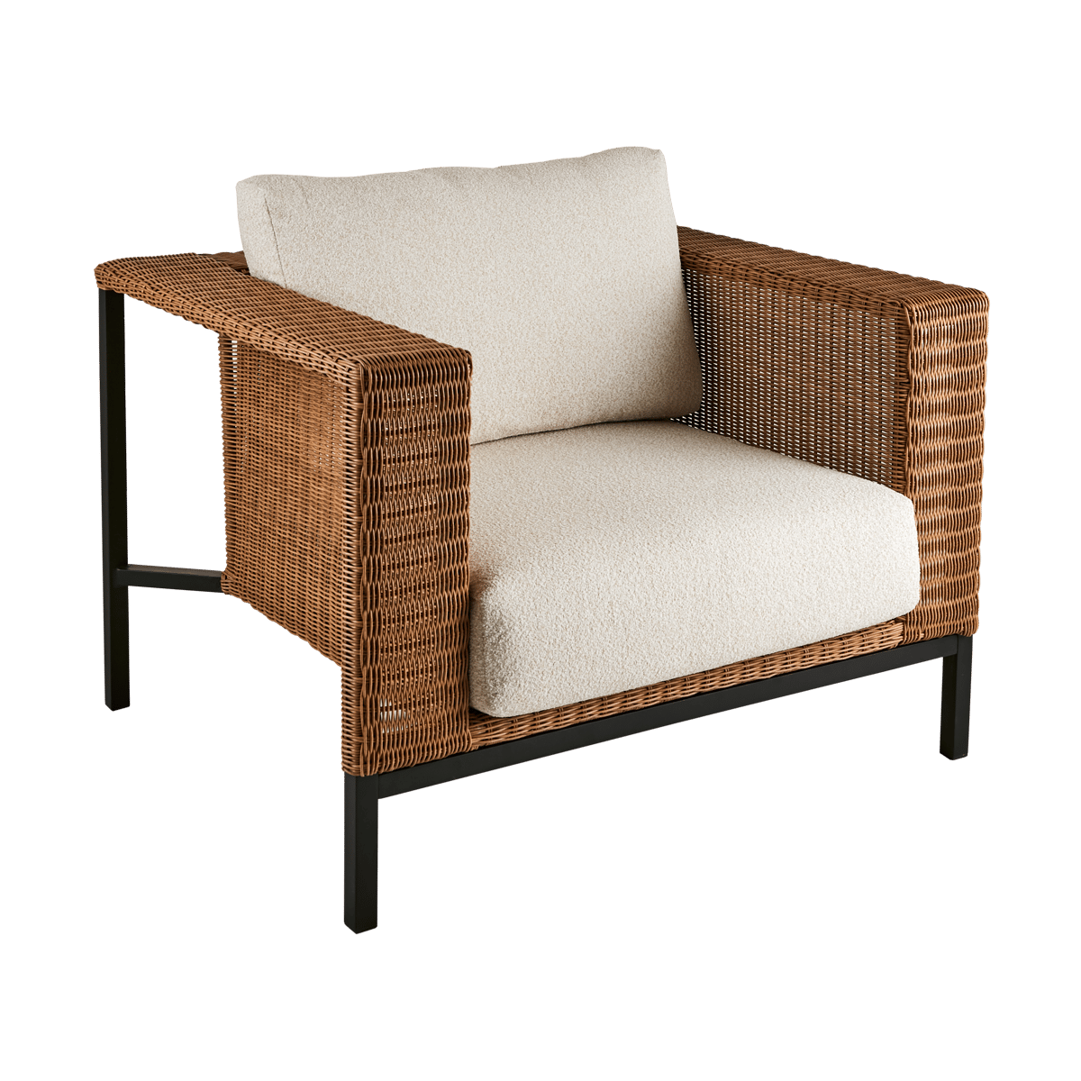 Brafab Shell Loungesessel Teddy rice-schwarz