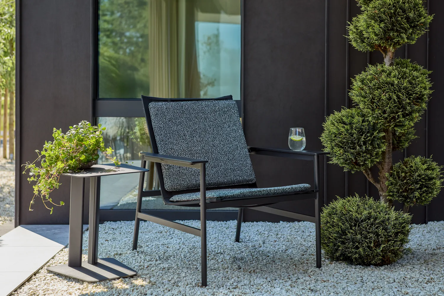 Soro Lounge­sessel, Schwarz-Teddy ant Brafab