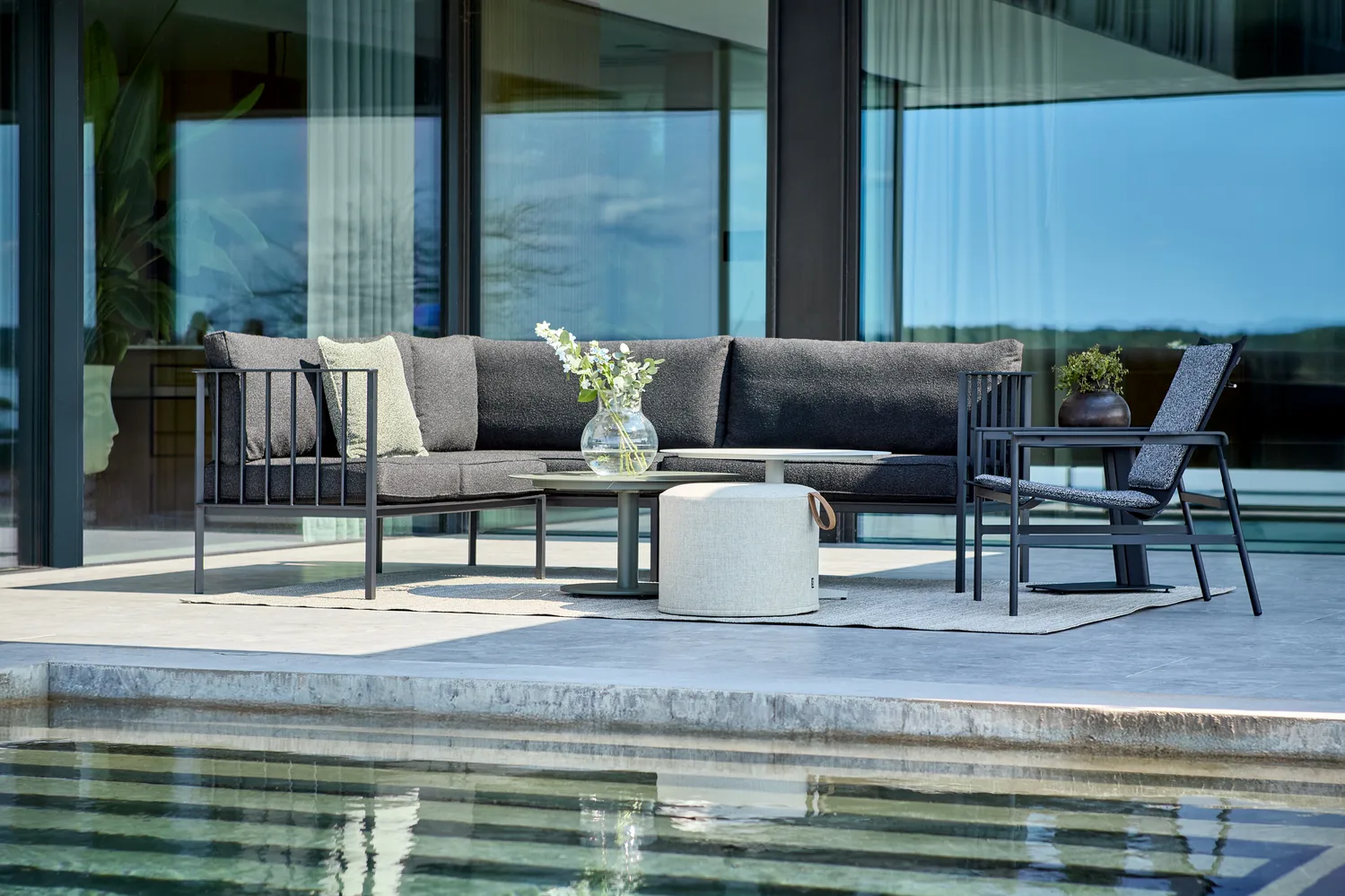 Upper Ecksofa, Schwarz-teddy black Brafab