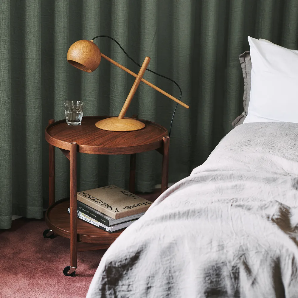 Bølling Tray Table model 50 Servierwagen, Eiche geraucht, Eichengestell rauch geölt Brdr. Krüger