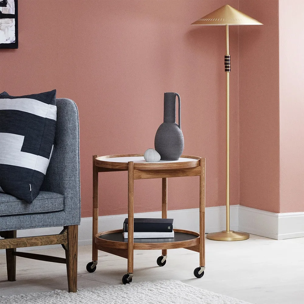 Bølling Tray Table model 50 Servierwagen, Eiche geraucht, Eichengestell rauch geölt Brdr. Krüger