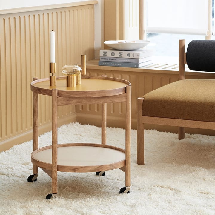 Bølling Tray Table model 50 Servierwagen, leaf, unbehandeltes Buchenholzgestell Brdr. Krüger