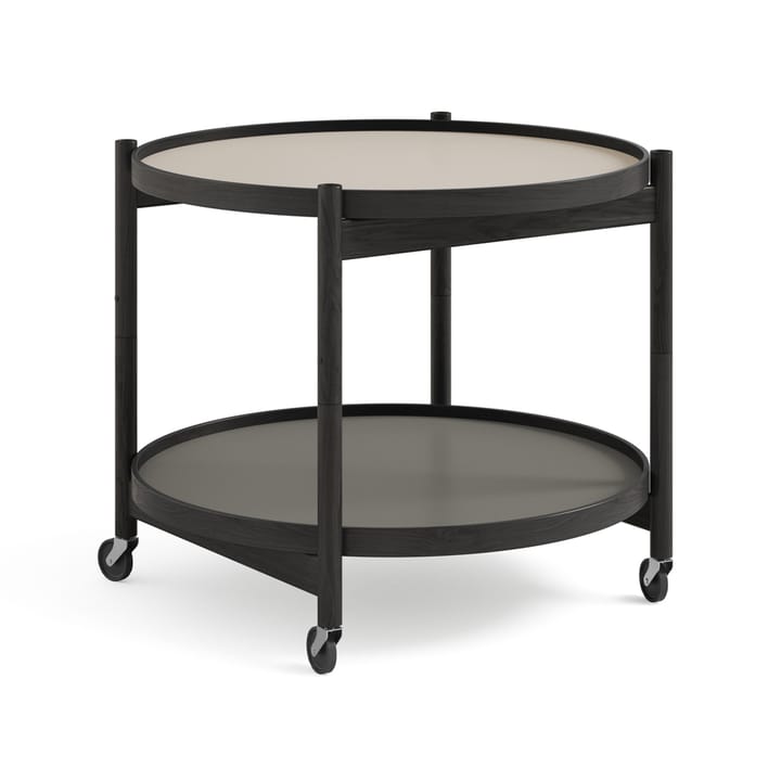 Bølling Tray Table model 60 Servierwagen - stone, Eichengestell schwarz lackiert - Brdr. Krüger