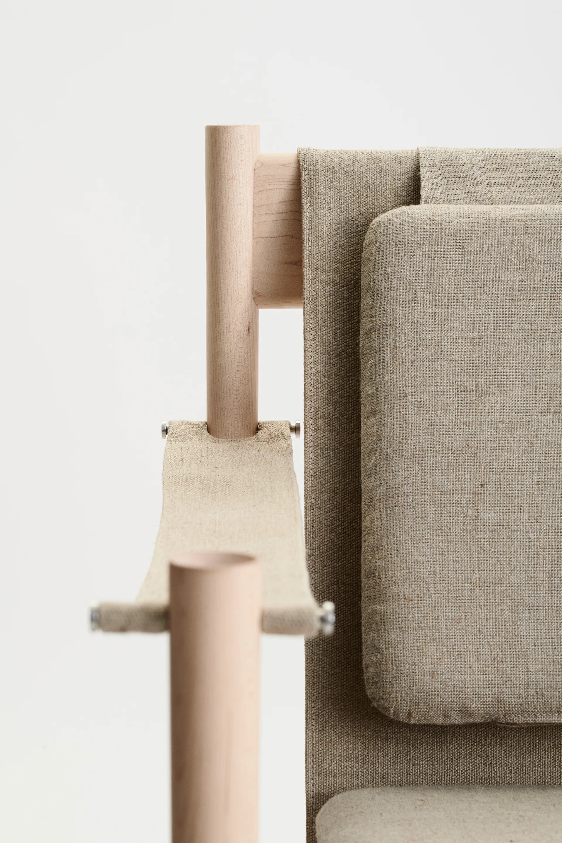 HB Loungestuhl, Ahorn weiß geölt -Canvas natur Brdr. Krüger