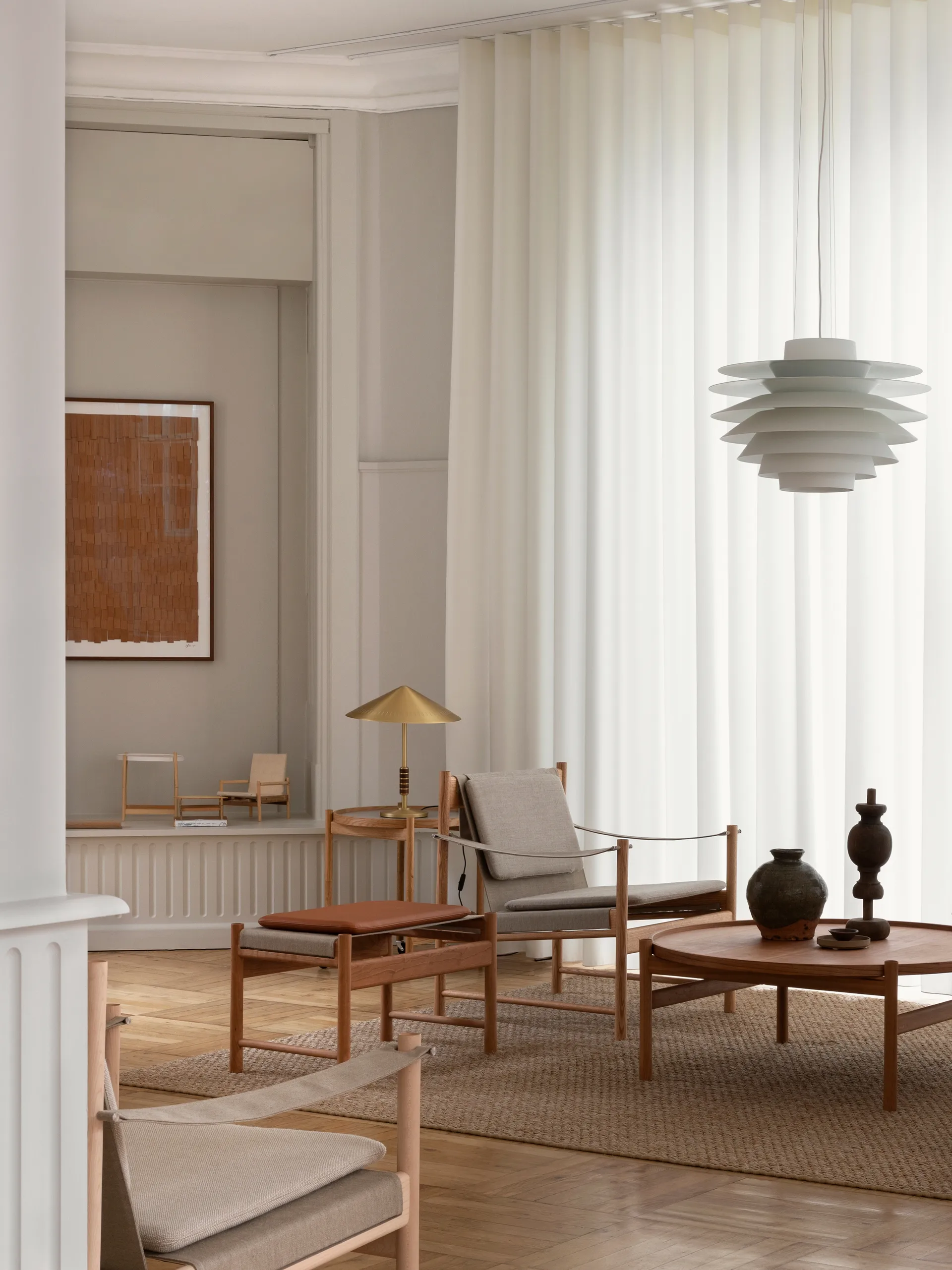 HB Loungestuhl, Eiche geräuchert-Canvas natur Brdr. Krüger