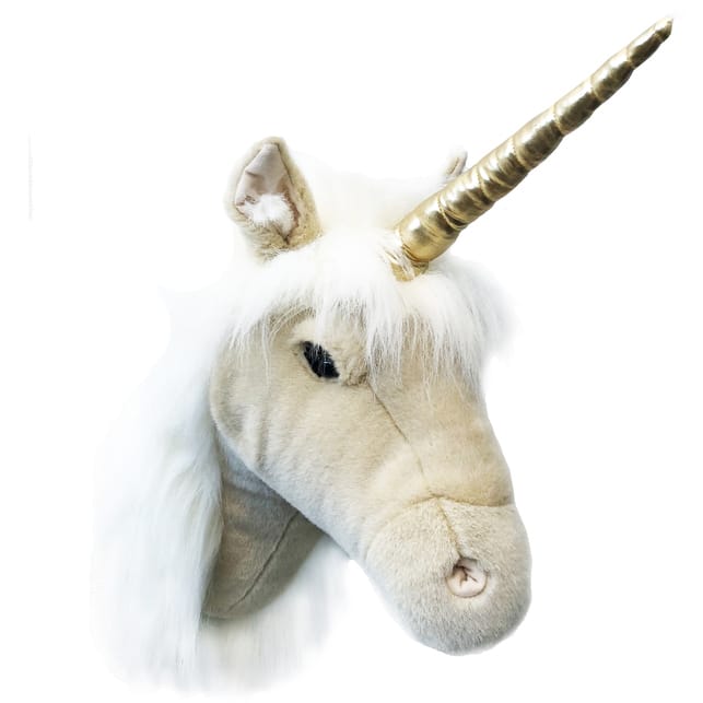 Einhornkopf für Wand, Beige Brigbys