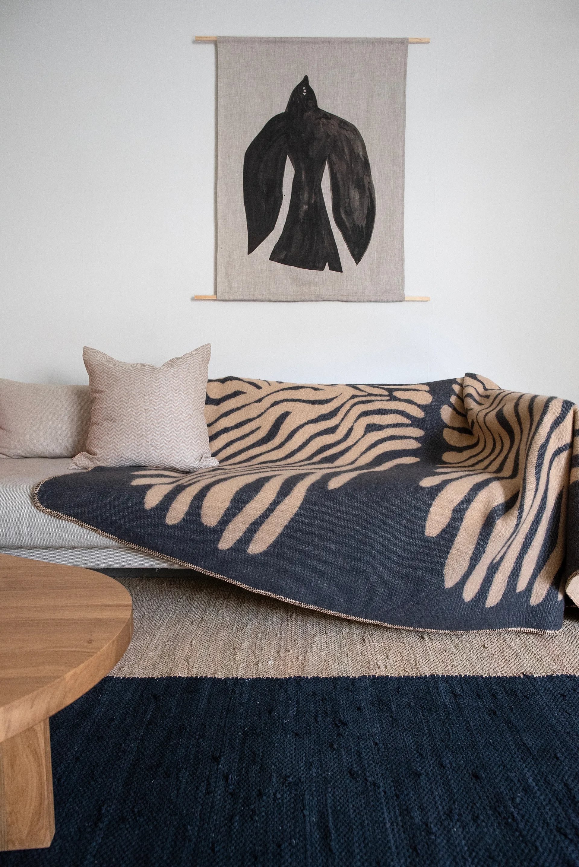 Pine Decke, Sand, 180x130 cm Brita Sweden