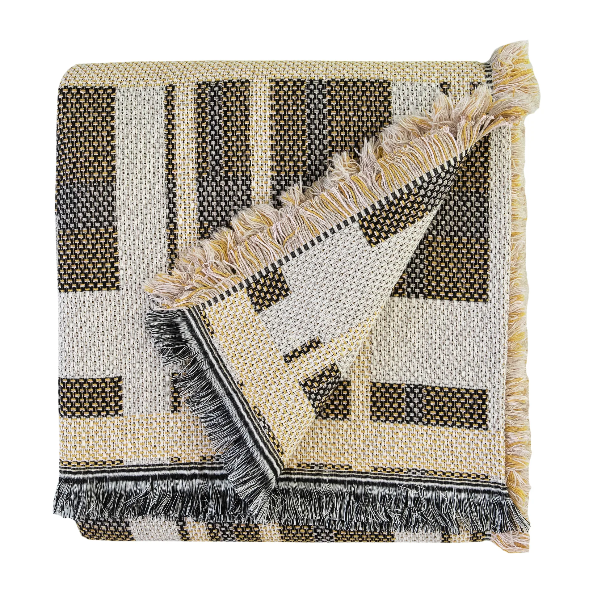Tradition Baumwolldecke 130 x 170cm, Gelb Brita Sweden