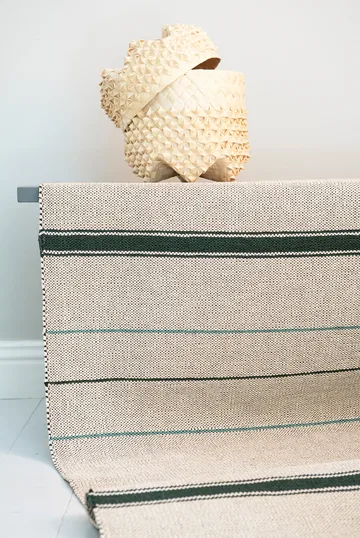 Trapeze Teppich emerald (Cremeweiß-Grün) - 80 x 300cm - Brita Sweden