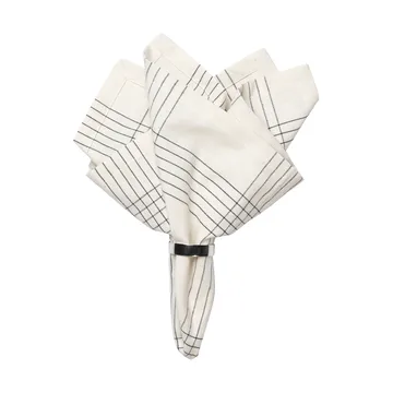 Alice Stoffserviette 45x45 cm - Black-natural - Broste Copenhagen