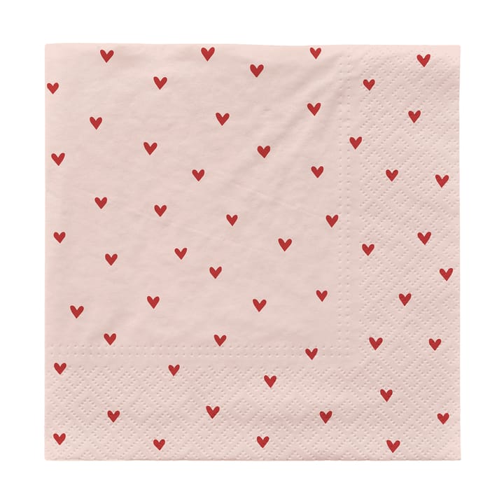 Amor Papierservietten im 20er Pack 33x33 cm - Soft pink-red - Broste Copenhagen
