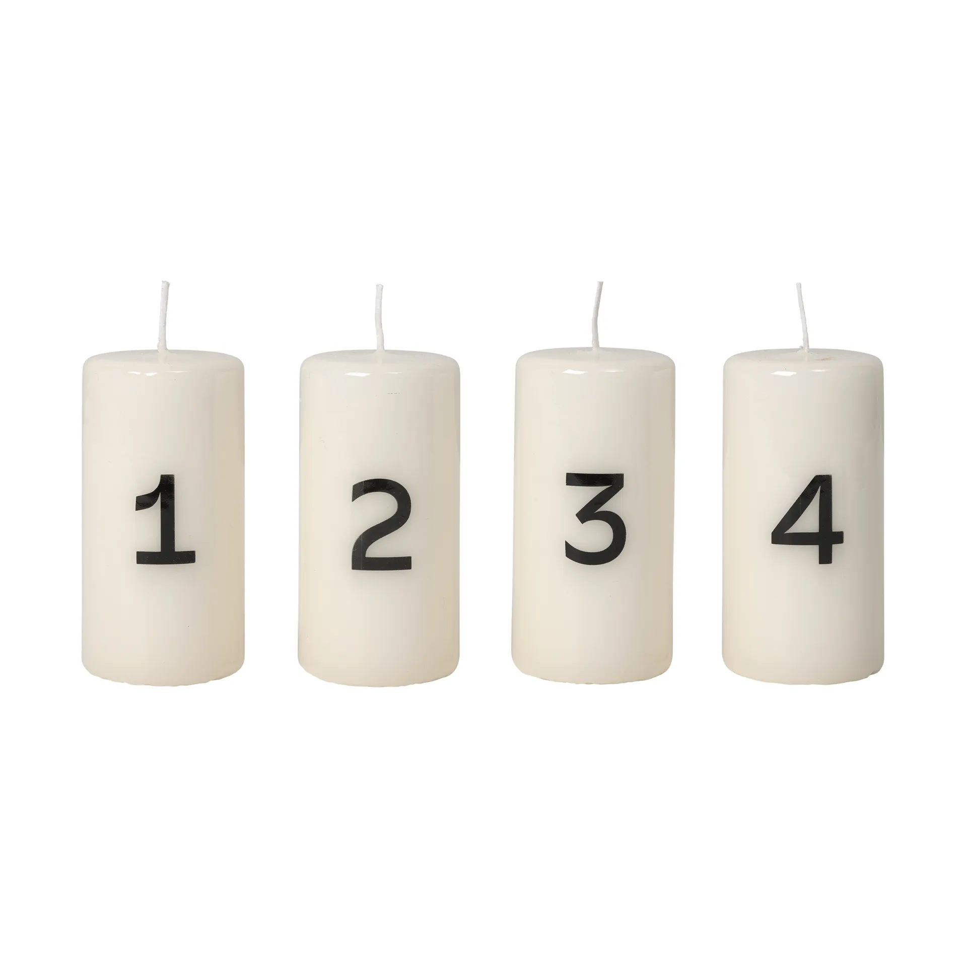 Broste Adventskerze, White-Black, 4-teilig Broste Copenhagen