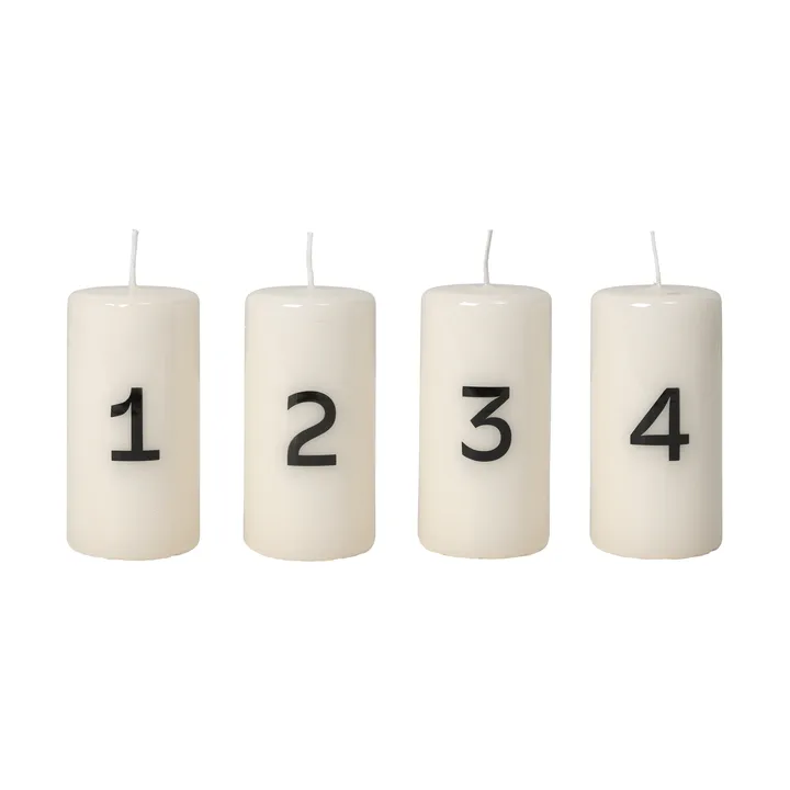 Broste Adventskerze - White-Black, 4-teilig - Broste Copenhagen